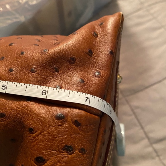Dooney &‎ Bourke Brown Satchel with Ostrich-Embossed Leather - Picture 9 of 10